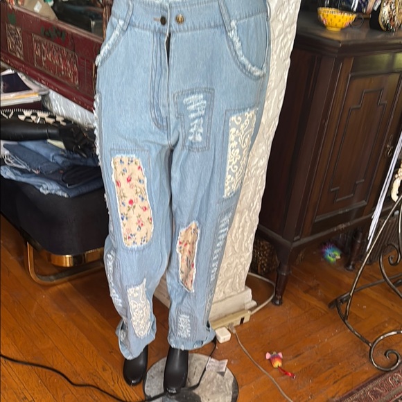 Stylish Blue Patchwork Women Jeans - Picture 1 of 9
